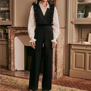 Sezane Solline Black Jumpsuit Sz 42 / US 10 NWT